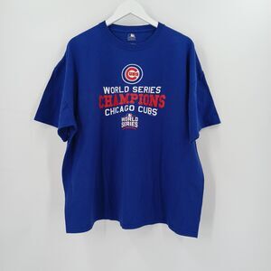World Series Champions Chicago Cubs T Shirt Adult 2XL Blue Graphic Tee